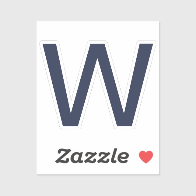 Adesivo Azul Simples Personalizado Inicial (Folha)