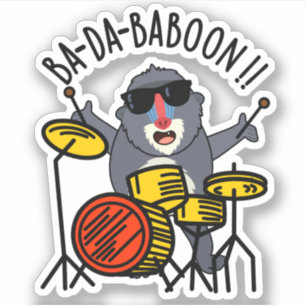 Adesivo Ba-da-ba-boon Funny Baboon Pun