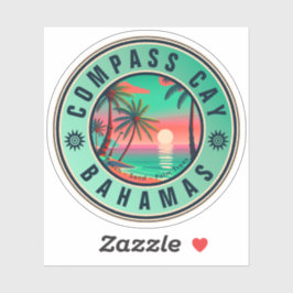 Adesivo Baamas de Compass Cay Retro Sunset Souvenir 1950