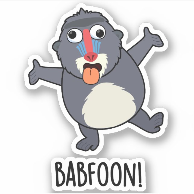 Adesivo Bab-foon Funny Baffoon Baboon Pun (Frente)