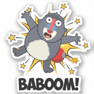Adesivo Baboom Funny Explosão Baboon Pun