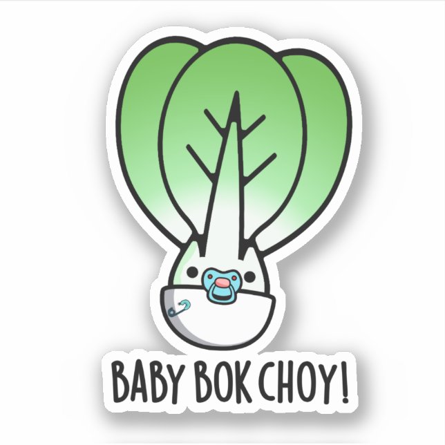 Adesivo Baby Bok Choy Engraçado Veggie Pun (Frente)