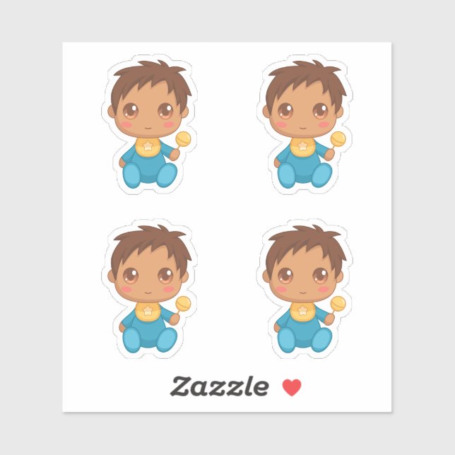 Adesivo Baby Boy Blue Jumptraje Conjunto de 4 (Folha)