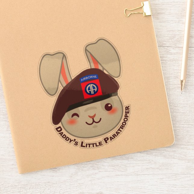 Adesivo Baby Bunny "O Pequeno Paraquedista do Pai" (Notebook)