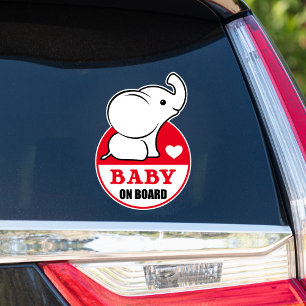 Adesivo Baby Elephant Baby On Conselho Car Sticker