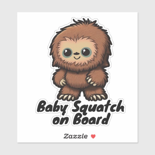 Adesivo Baby Squatch no Conselho, Sasquatch, Decal Bigfoot (Folha)