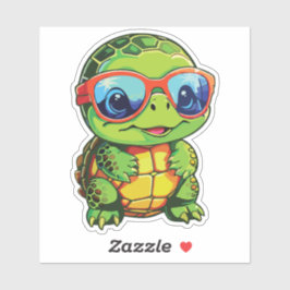 Adesivo Baby Turtle Sticker with Glasses - Kawaii Vinyl 