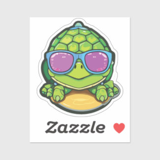 Adesivo Baby Turtle Sticker with Glasses - Kawaii Waterpro