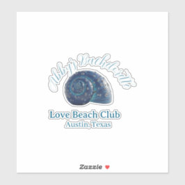 Adesivo Bachelorette party beach club blue sea shell name 