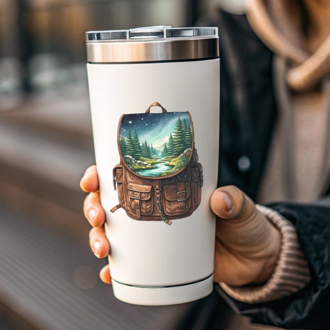 Adesivo Backpack Lake Vinyl Sticker | Die-Cut Sticker (Backpack Lake Vinyl Sticker | Die-Cut Sticker by PiggyPrint Stickers. )