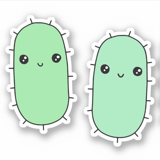 Adesivo Bactérias E. coli Cute - desenhos animados para mi (Frente)
