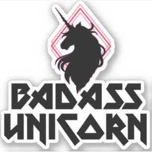 Adesivo Badass Unicorn