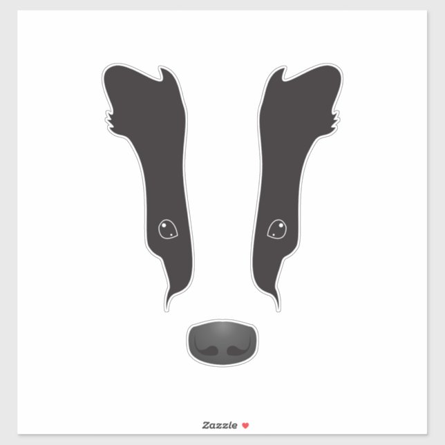 Adesivo Badger Face Silhouette (Folha)