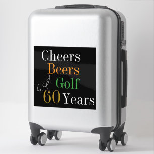 Adesivo Bagagem de aniversário de 60 anos de golfe Cheers
