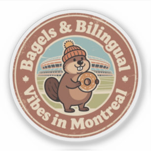 Adesivo Bagéis de Montreal e vibrações bilíngues