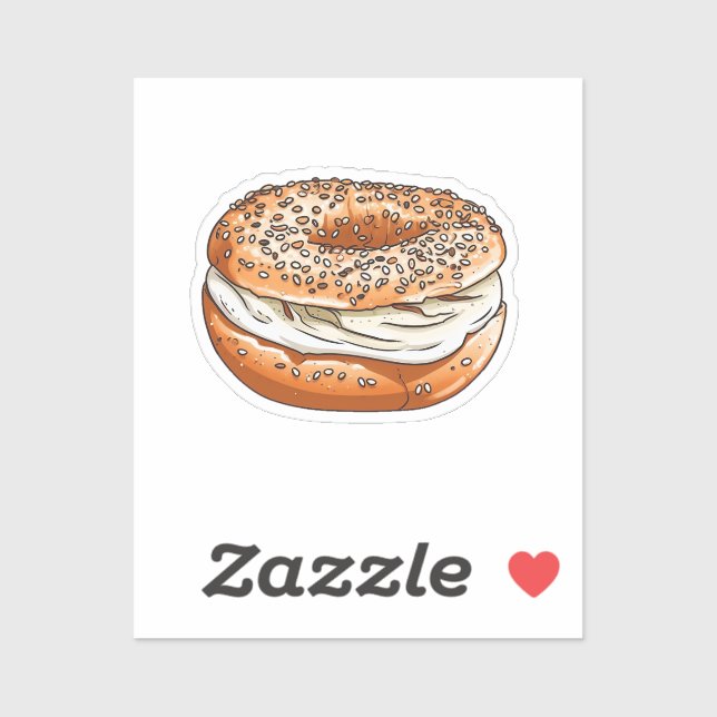 Adesivo Bagel de desenho animado (Folha)