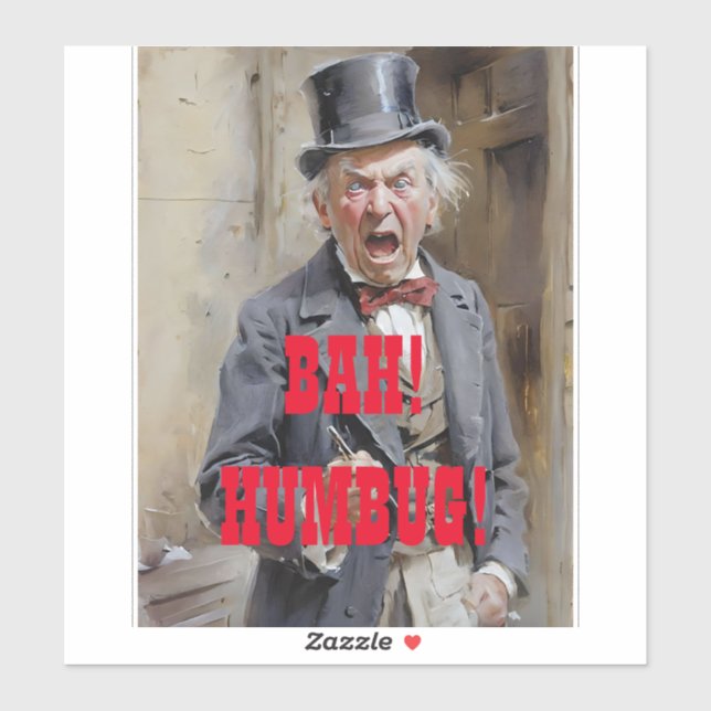 ADESIVO BAH HUMBUG DICKENS CHRISTMAS CAR (Folha)