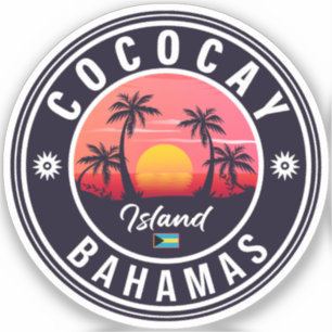 Adesivo Bahamas de Coco Cay Retro Souvenirs 60s