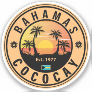 Adesivo Bahamas de Coco Cay Retro Souvenirs 60s