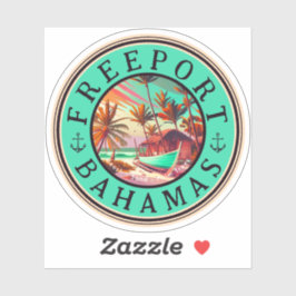 Adesivo Bahamas Freeport Retro Sunset Viagem Souvenir 1950