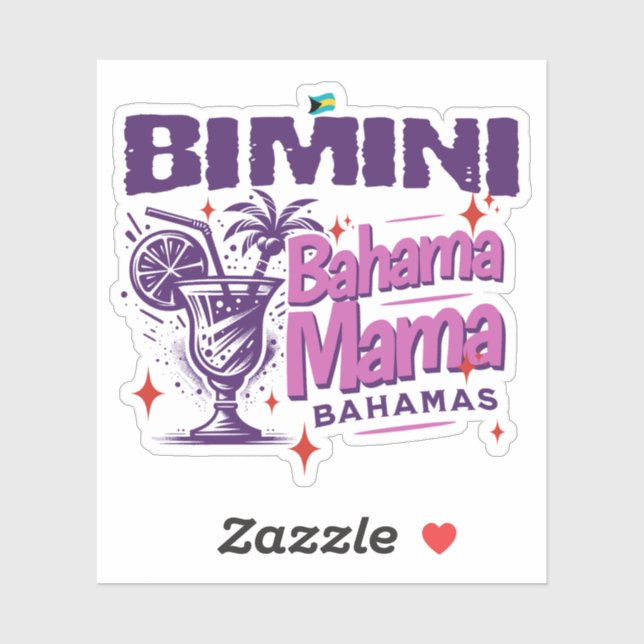 Adesivo Bahamas Souvenir Gift: Bimini Bahamas Bahama Mama (Folha)