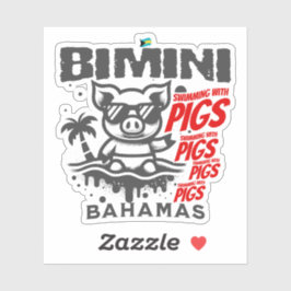 Adesivo Bahamas Souvenir Gift: Bimini Bahamas Nadando Porc