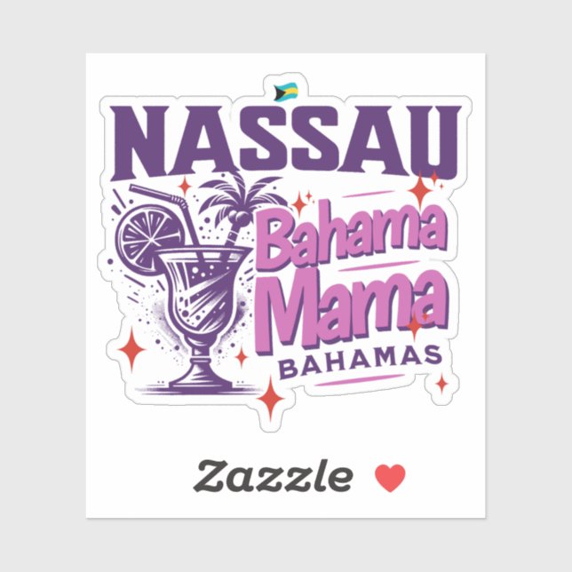 Adesivo Bahamas Souvenir Gift : Nassau Bahamas Bahama Mama (Folha)