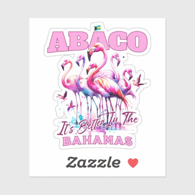 Adesivo Bahamas Souvenir Presente: Abaco Bahamas Flamingo (Folha)