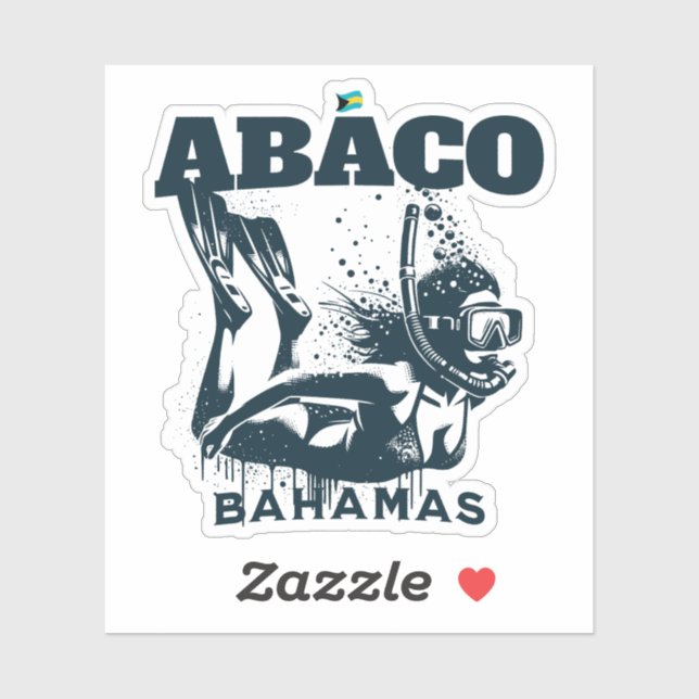 Adesivo Bahamas Souvenir Presente: Abaco Bahamas Mergulha (Folha)