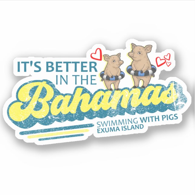 Adesivo Bahamas Sticker Exuma Pigs Vacation Cruise (Frente)