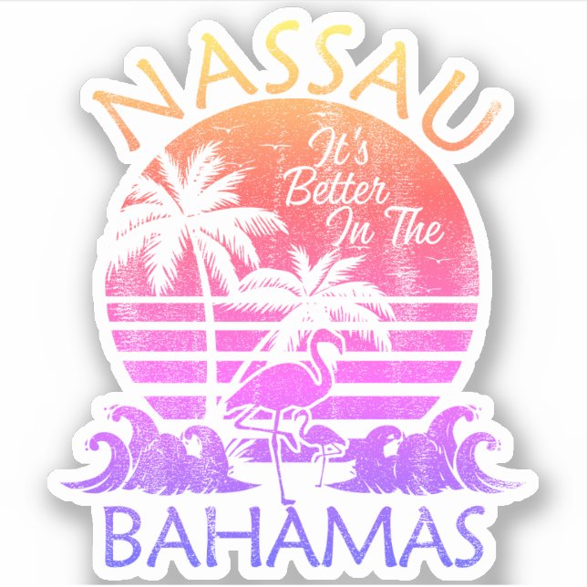 Adesivo Bahamas Sticker Nassau Vacation Beach Cruise (Frente)