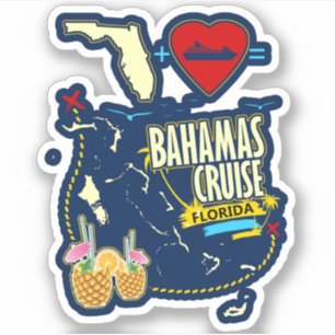 Adesivo Bahamas Sticker Vacker Beach Cruise Trip Florida