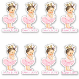 Adesivo Bailarina Princesa Bebê Menina Tutu Rosa Coroa Dou