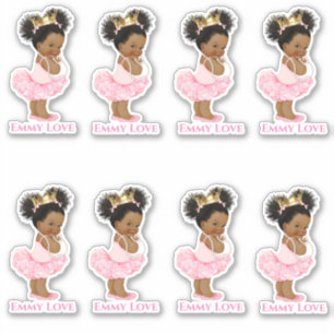 Adesivo Bailarina Princesa Bebê Menina Tutu Rosa Coroa Dou