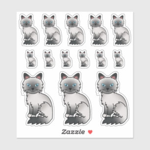 Adesivo Bairman De Ponto Azul / Gatos De Cartoon De Ragdol
