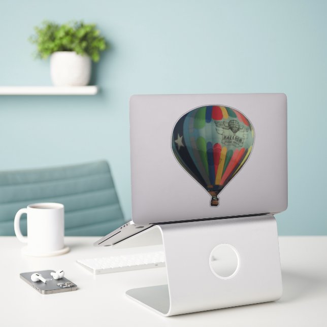 Adesivo Balão de ar quente (Laptop na mesa)
