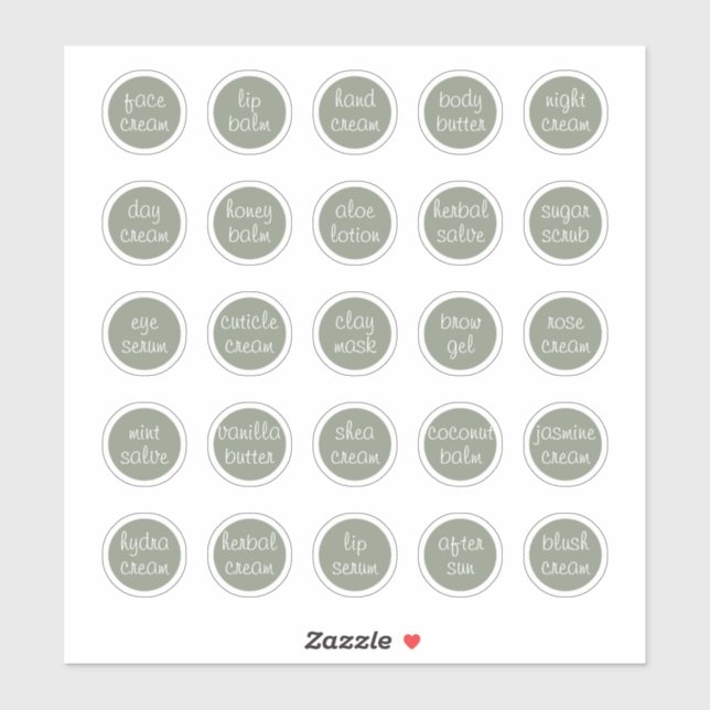 Adesivo Balão de Jar Cosmético Personalizado Verde de 1,14 (Folha)