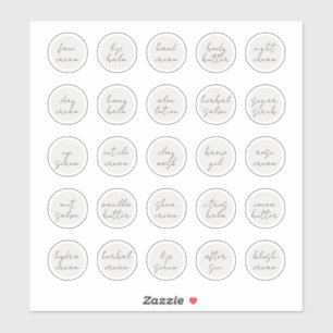 Adesivo Balão de Jar Cosmético Personalizável Branco de 1,