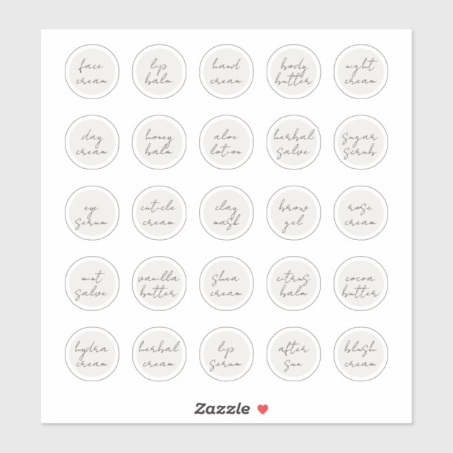 Adesivo Balão de Jar Cosmético Personalizável Branco de 1, (Folha)