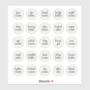 Adesivo Balão de Jar Cosmético Personalizável Branco de 1,