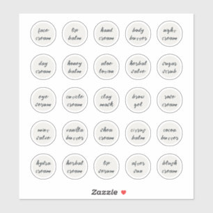 Adesivo Balão de Jar Cosmético Personalizável Branco de 1,