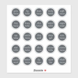 Adesivo Balão de Jar Cosmético Personalizável Preto de 1,1