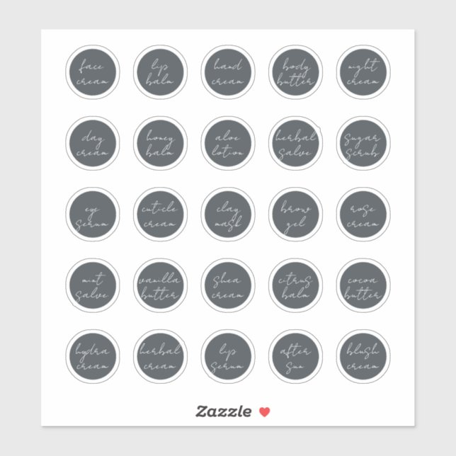 Adesivo Balão de Jar Cosmético Personalizável Preto de 1,1 (Folha)