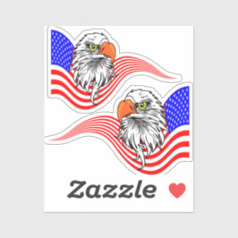 Adesivo Bald Eagle American Flag Patriotic Art
