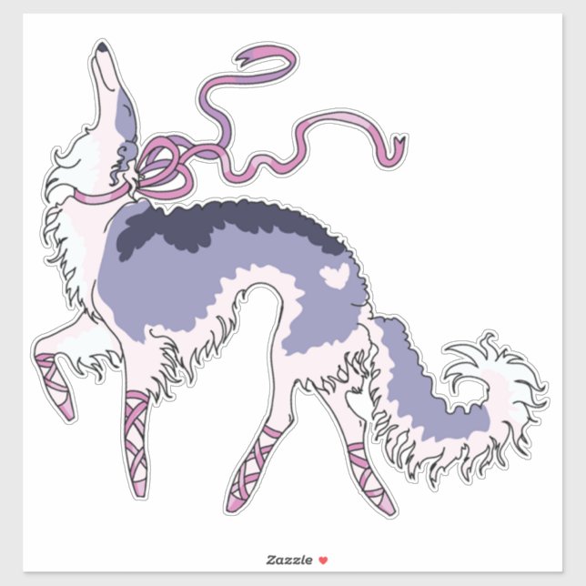Adesivo Balé Borzoi Die Cut Vinyl Sticker (Folha)