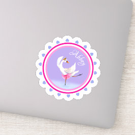 Adesivo Balé de dança branca, roxo, personalizado
