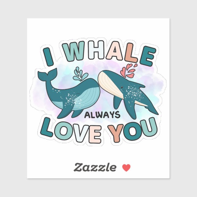 Adesivo Baleia Azul I Baleia Sempre Te Ama (Folha)