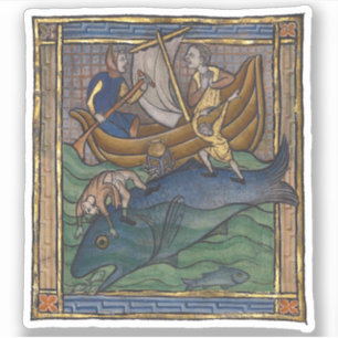 Adesivo Baleia Bestiária Medieval c. 1270