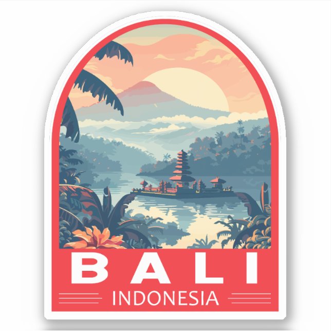 Adesivo Bali Indonesia Viagem Art Vintage (Frente)