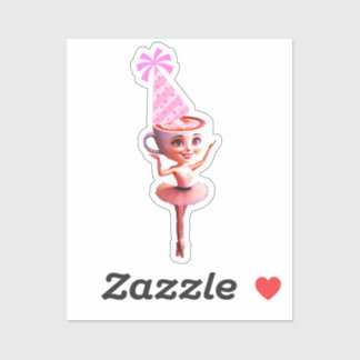 Adesivo Ballerina Cappuccina em Chapéu Festa de aniversári